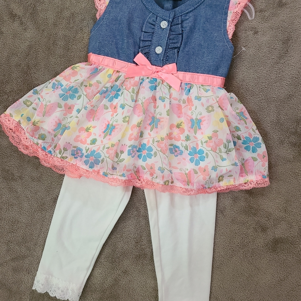 New Girl's 12 Month Denim Frills Outfit